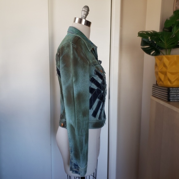 VINTAGE Parasuco Patchwork Denim Jacket Size Medium! - Picture 5 of 16